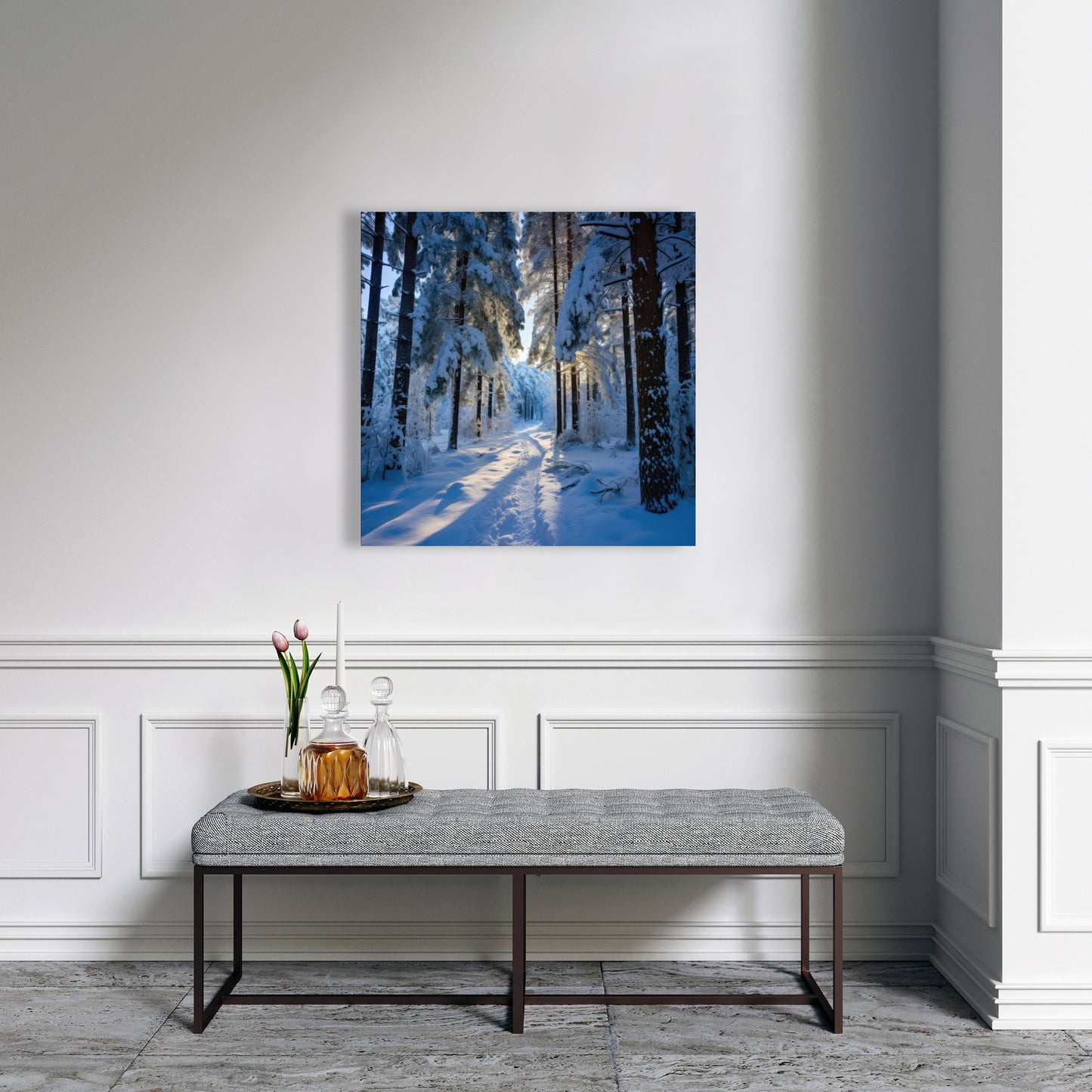 Snowy path - 32"x32" Canvas