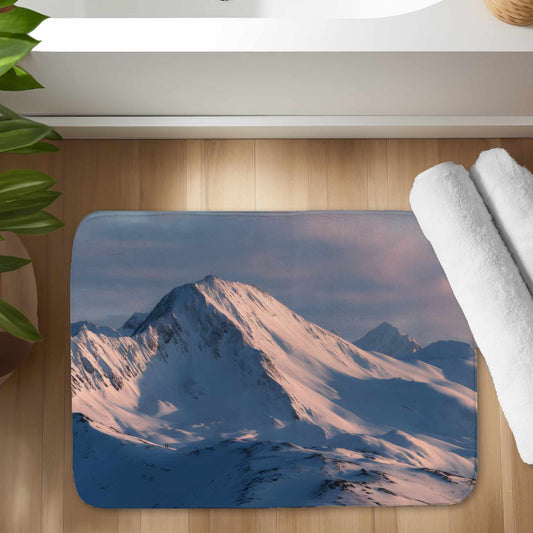Icy Peaks Black Bath Mat - Stylish Home Decor Accent