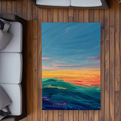 Watercolors Yellow Outdoor Area Rug | Stylish Design