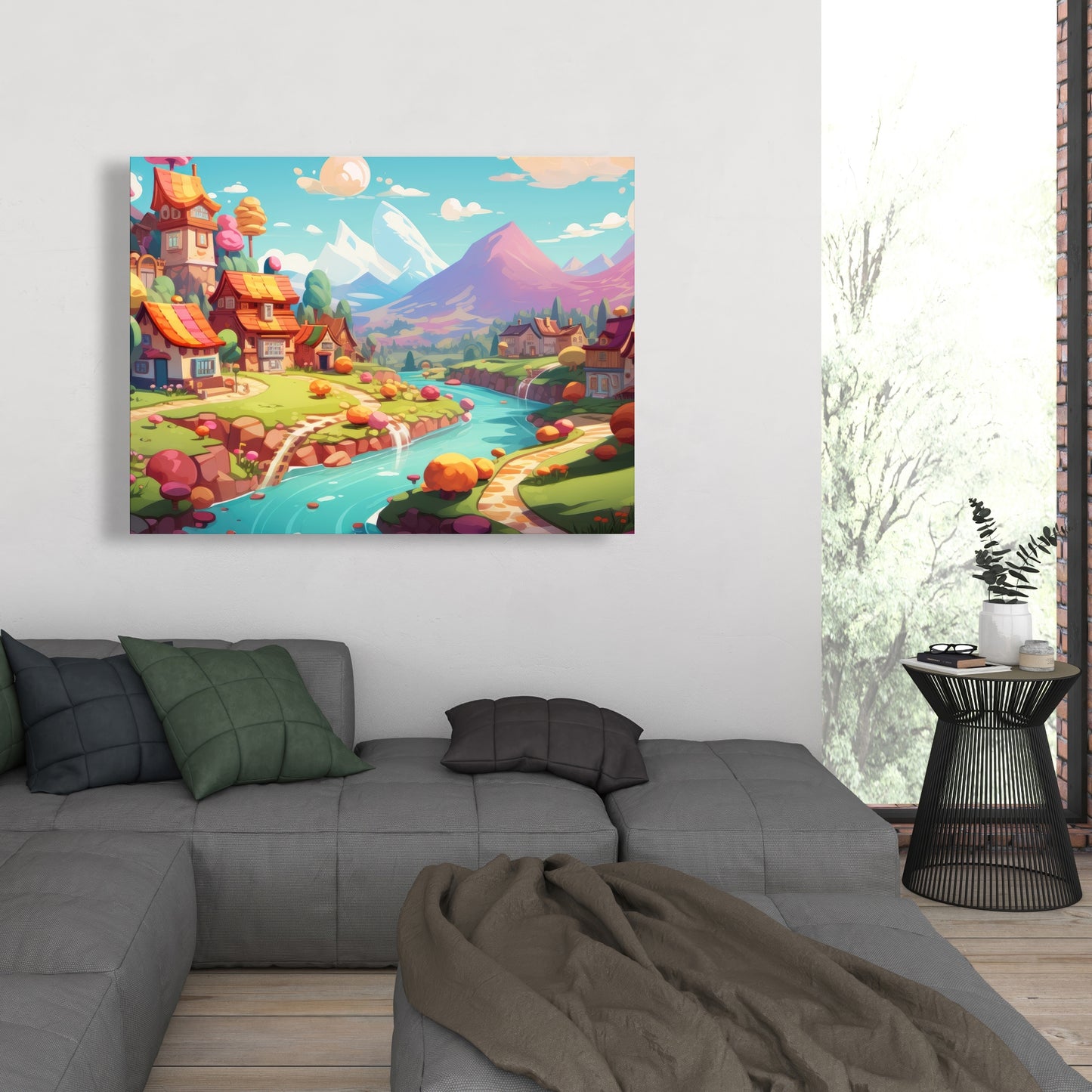 Sweet town Purple Canvas - Stylish Home Decor Accent