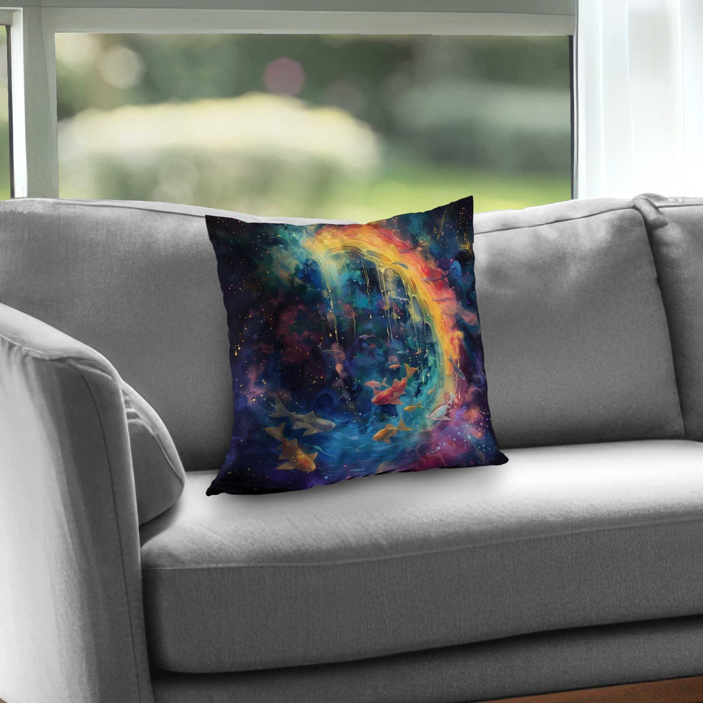 Milky Wave Poly Twill Throw Pillow - Stylish Home Decor