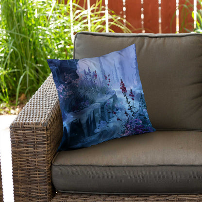 Valley of Ice Poly Twill Throw Pillow | Stylish Home Decor