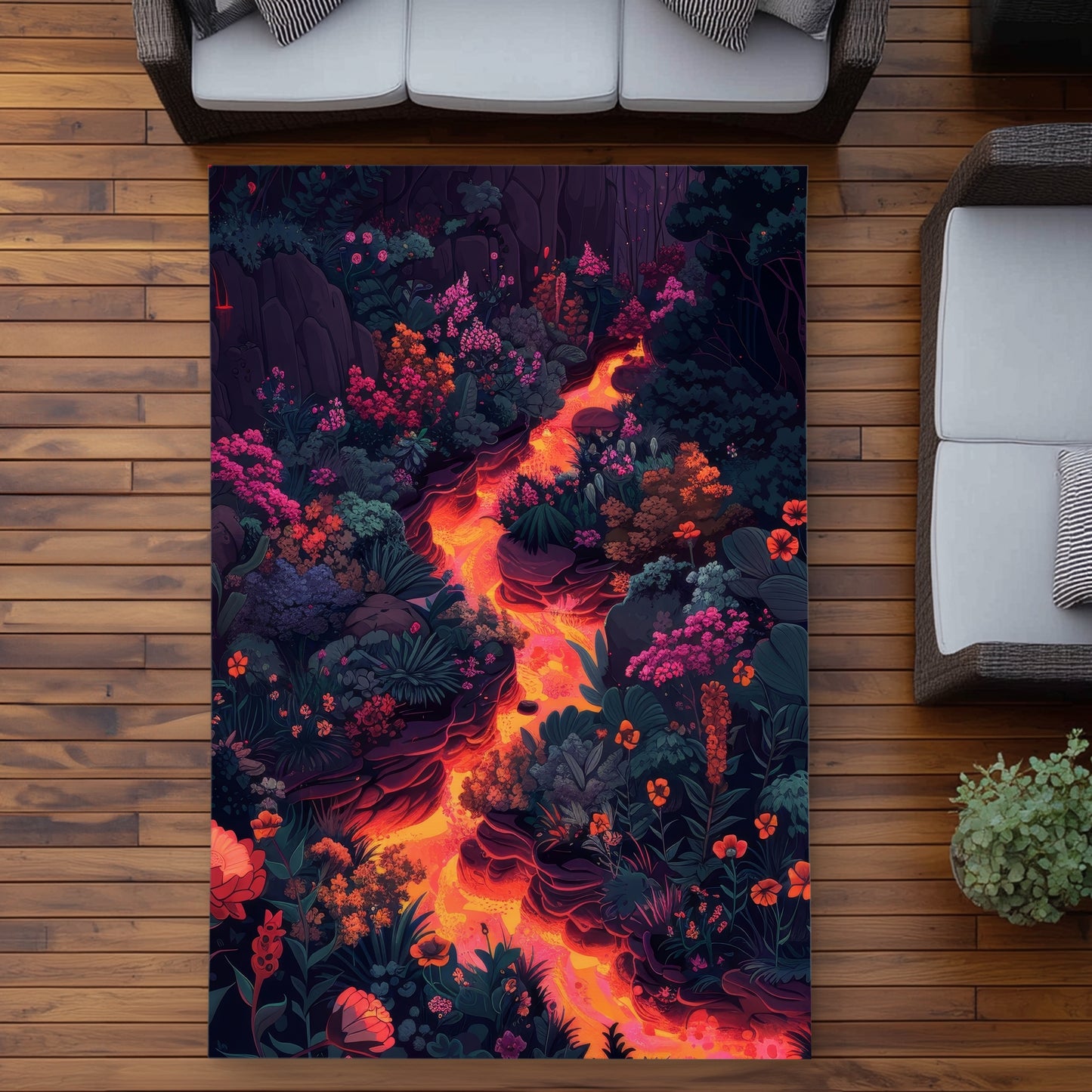 Tapis d'extérieur Lave en fusion | Accent de décoration élégant