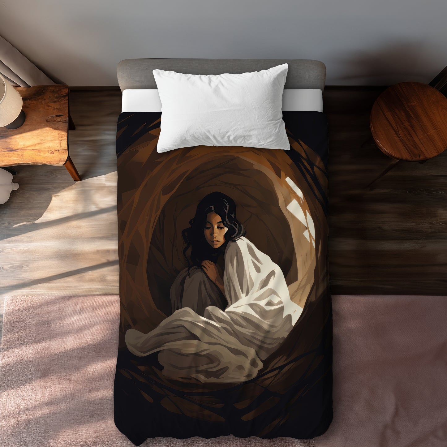Warm embrace Black Duvet Cover for Cozy Home Decor