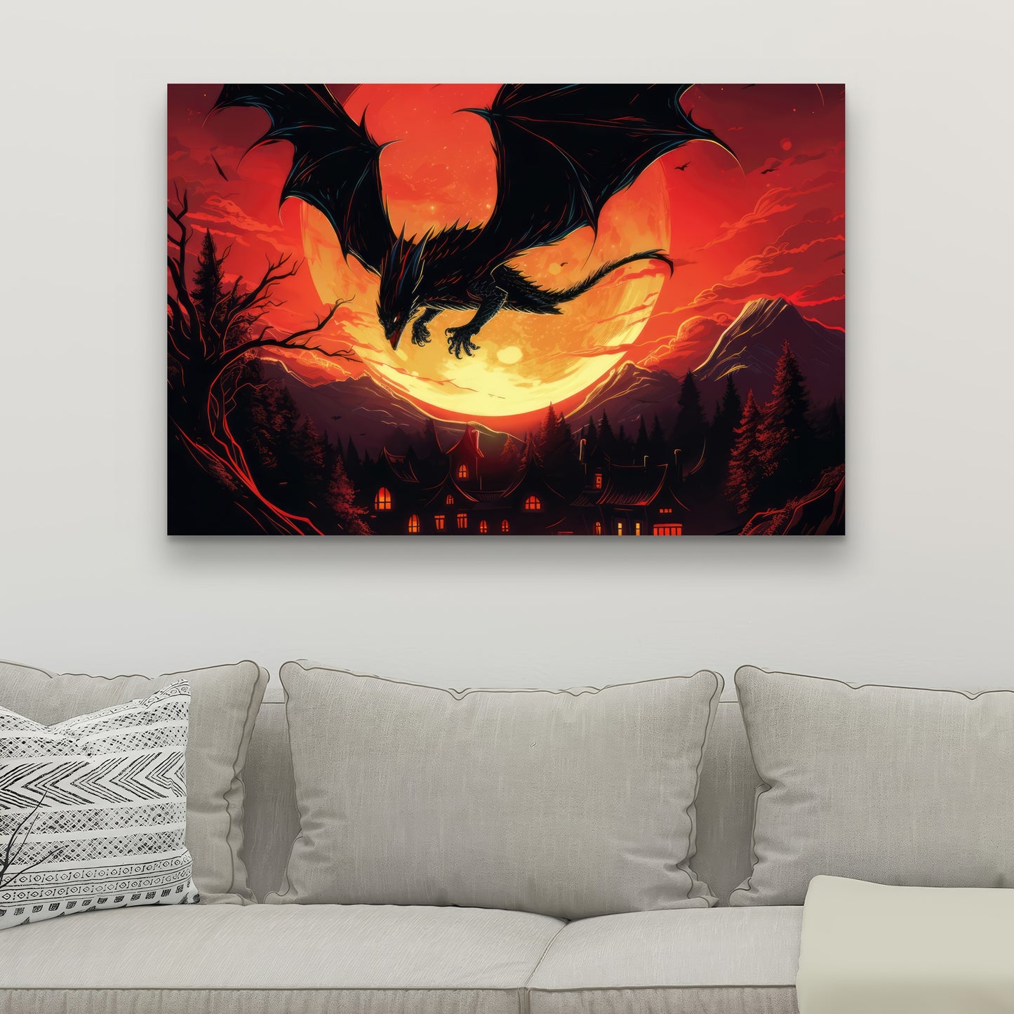 The dragon's wrath - 32"x32" Canvas