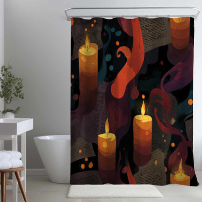 Rideau de douche Murmures de flamme | Décoration d'intérieur élégante