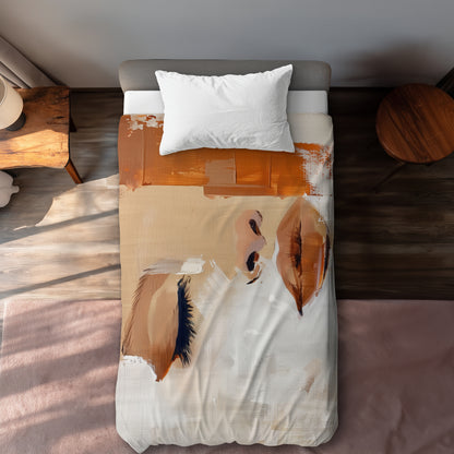 Half Beige Duvet Cover - Elegant Home Decor for Cozy Spaces