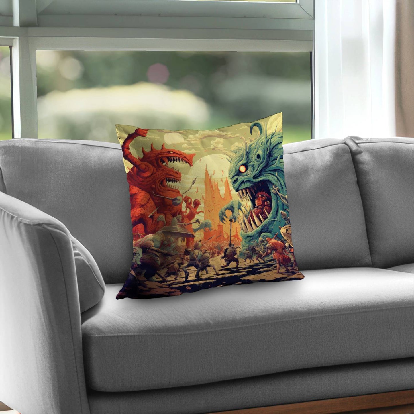 Colossi - Throw pillow - Print on demand