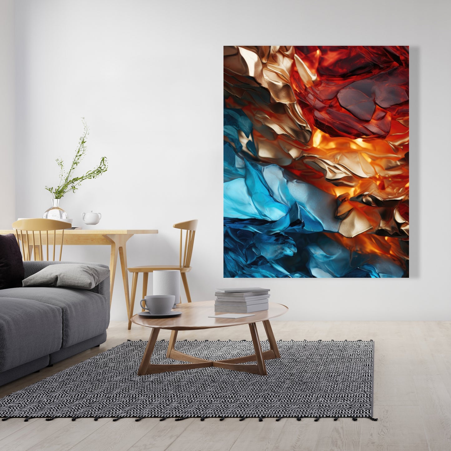 Mineral Contrast - Blue Canvas for Elegant Home Decor