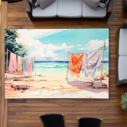 Sunny Side Orange Outdoor Area Rug | Home Decor Accent