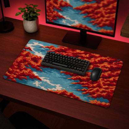 Red Mounds Gaming Mat - Stylish Home Decor for Gamers