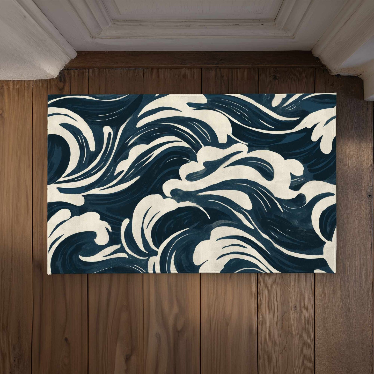Midnight Ocean Flow Door Mat - Indoor Outdoor Home Decor