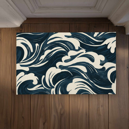 Midnight Ocean Flow Door Mat - Indoor Outdoor Home Decor