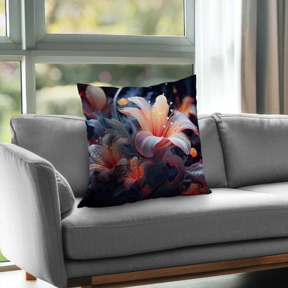 Astral Bloom Poly Twill Throw Pillow - Home Decor Insert