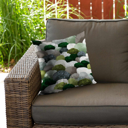 Mossy River Stones Poly Twill Throw Pillow | Home Decor