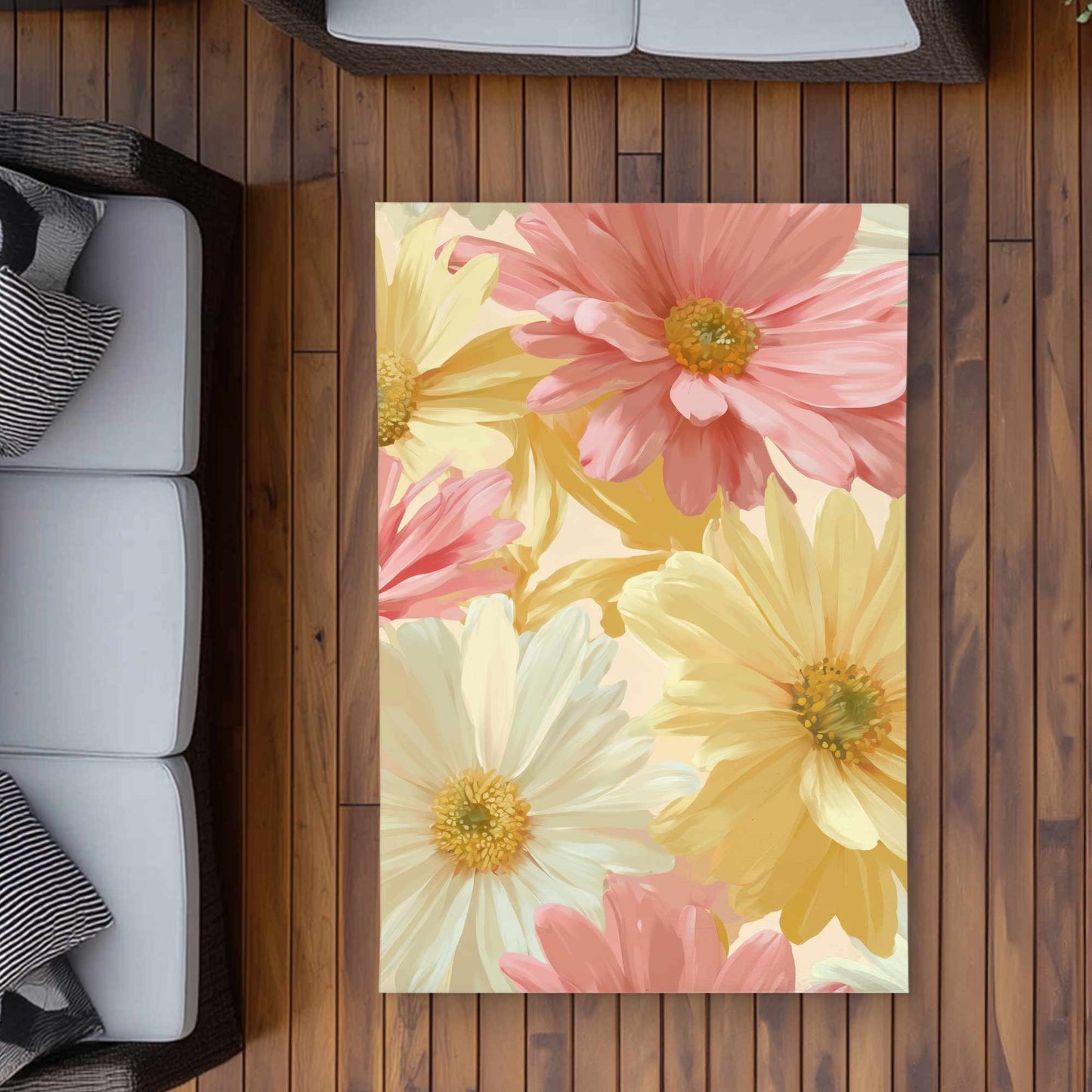 Tapis d'extérieur Sunlit Daisy Dream | Accessoire de décoration intérieure