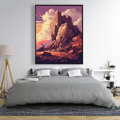 Standing Above - Orange Framed Canvas for Home Decor