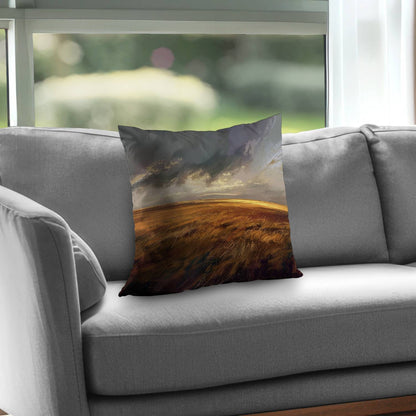 Before the storm Gold Poly Twill Throw Pillow - Home Decor