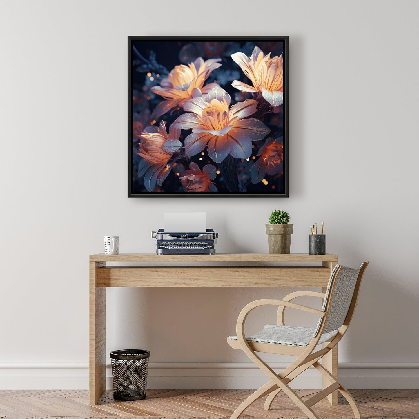 Pixie flowers - 36"x36" Framed canvas