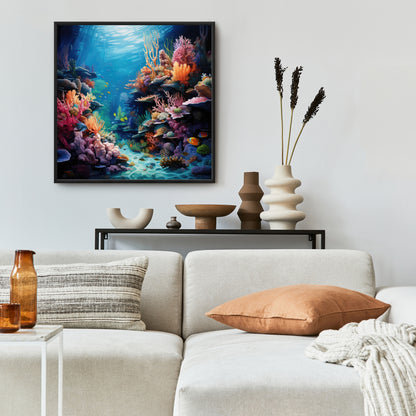 Coral - 36"x36" Framed canvas
