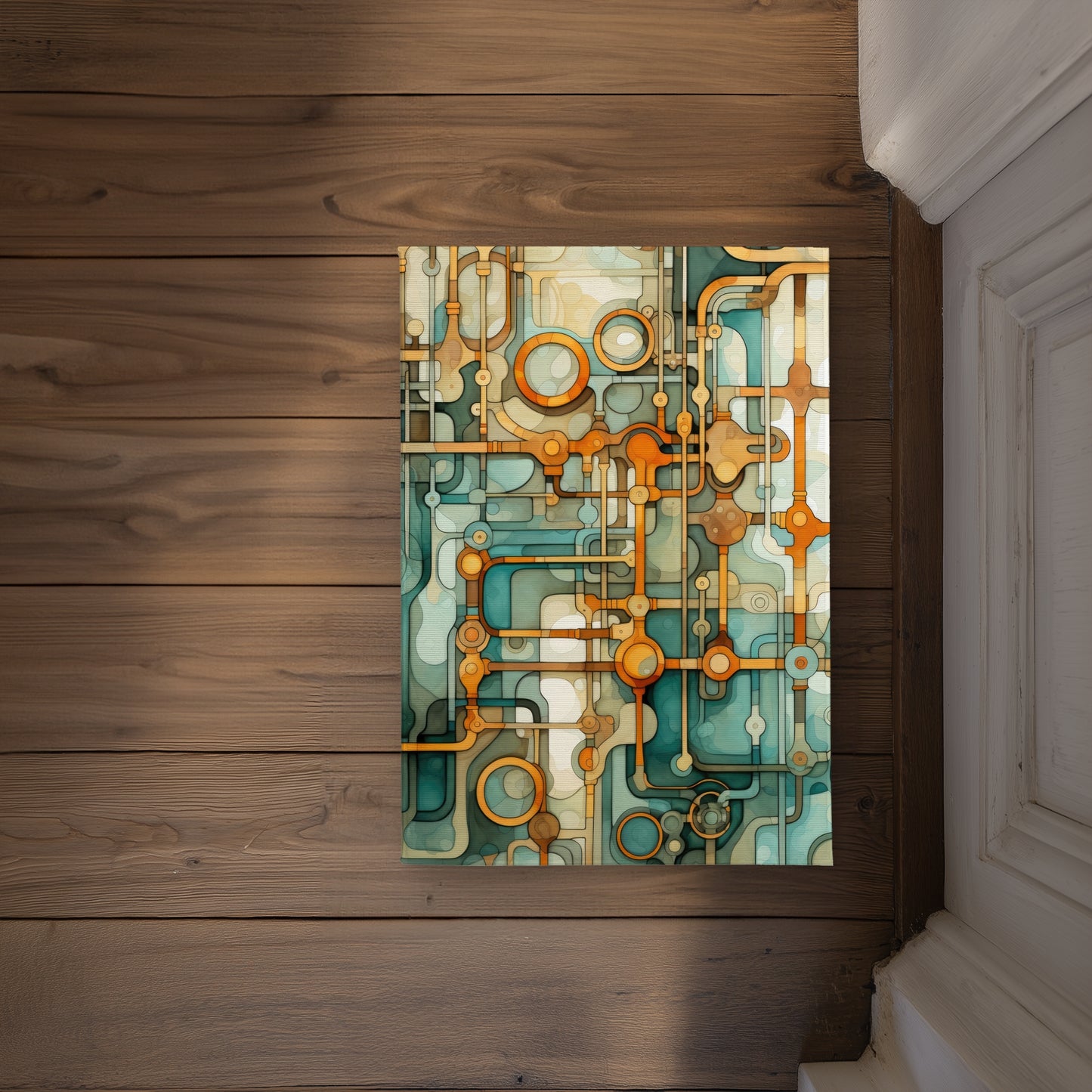 Turns and Bends White Indoor Outdoor Door Mat - Home Decor