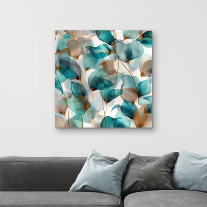 Teal and brown - 32"x32" Canvas