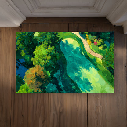 Peaceful course Summer Beige Indoor Outdoor Door Mat | Decor