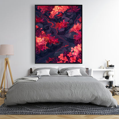 Burning plants - 36"x36" Framed canvas