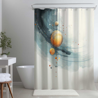 Rideau de douche Planètes suspendues - Décoration d'intérieur unique pour salle de bain