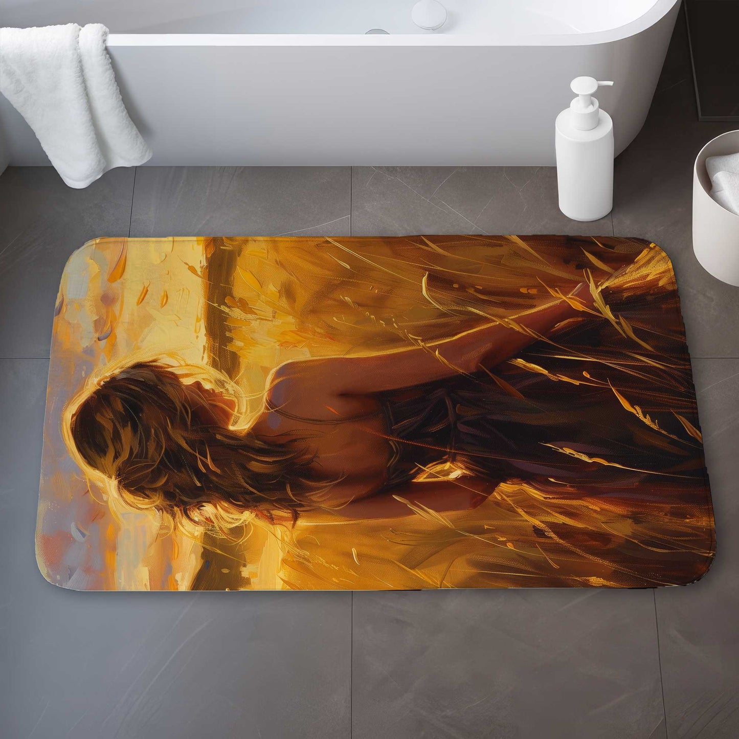 Warm Field Beige Bath Mat for Cozy Decor | Soft & Durable