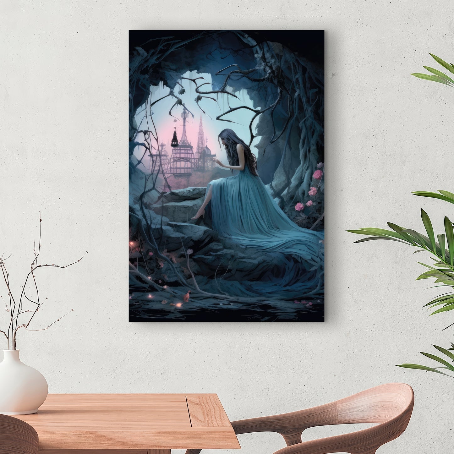 Morose Cave - Pink Canvas Home Decor for Elegant Spaces