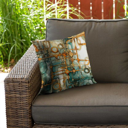 Turns and bends Turquoise Poly Twill Throw Pillow | Decor