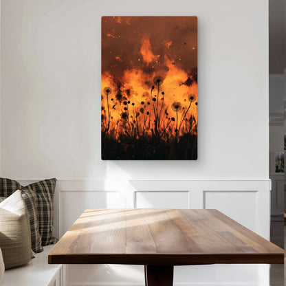Ablaze - Yellow Metal Print for Stylish Home Decor