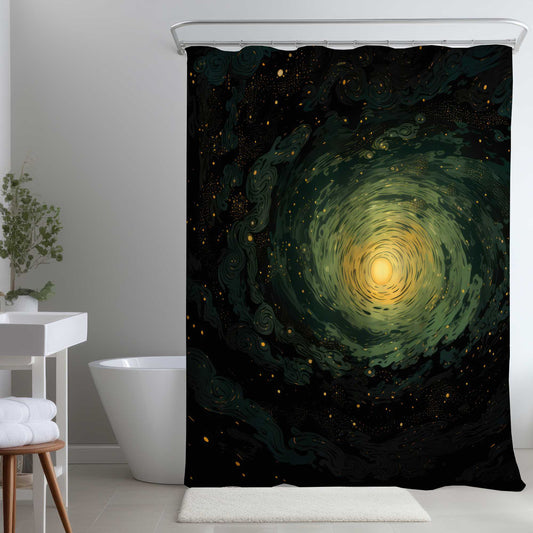 Swirling Gases Green Shower Curtain | Stylish Design