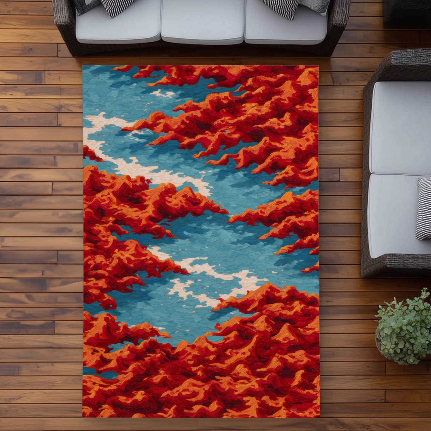 Tapis d'extérieur Red Mounds | Solution de décoration élégante