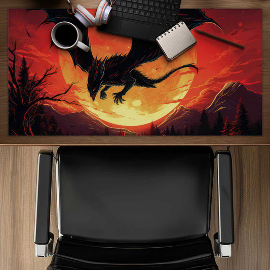 The dragon's wrath - Red Desk Mat | Stylish Design