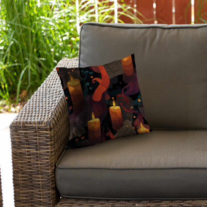Coussin décoratif en sergé polyester polyvalent avec motif "Whispers in Flame"