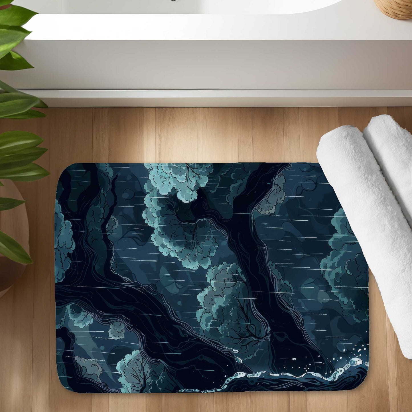 Canopy Blue Bath Mat - Stylish Home Decor Essential