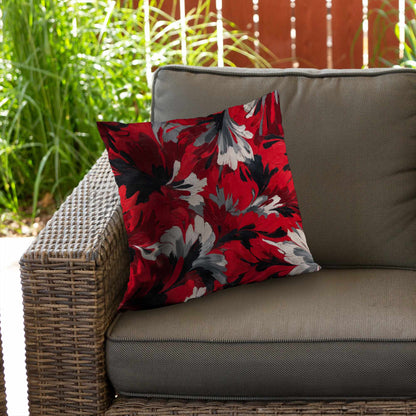 Red Flow Poly Twill Throw Pillow - Stylish Home Decor Accent