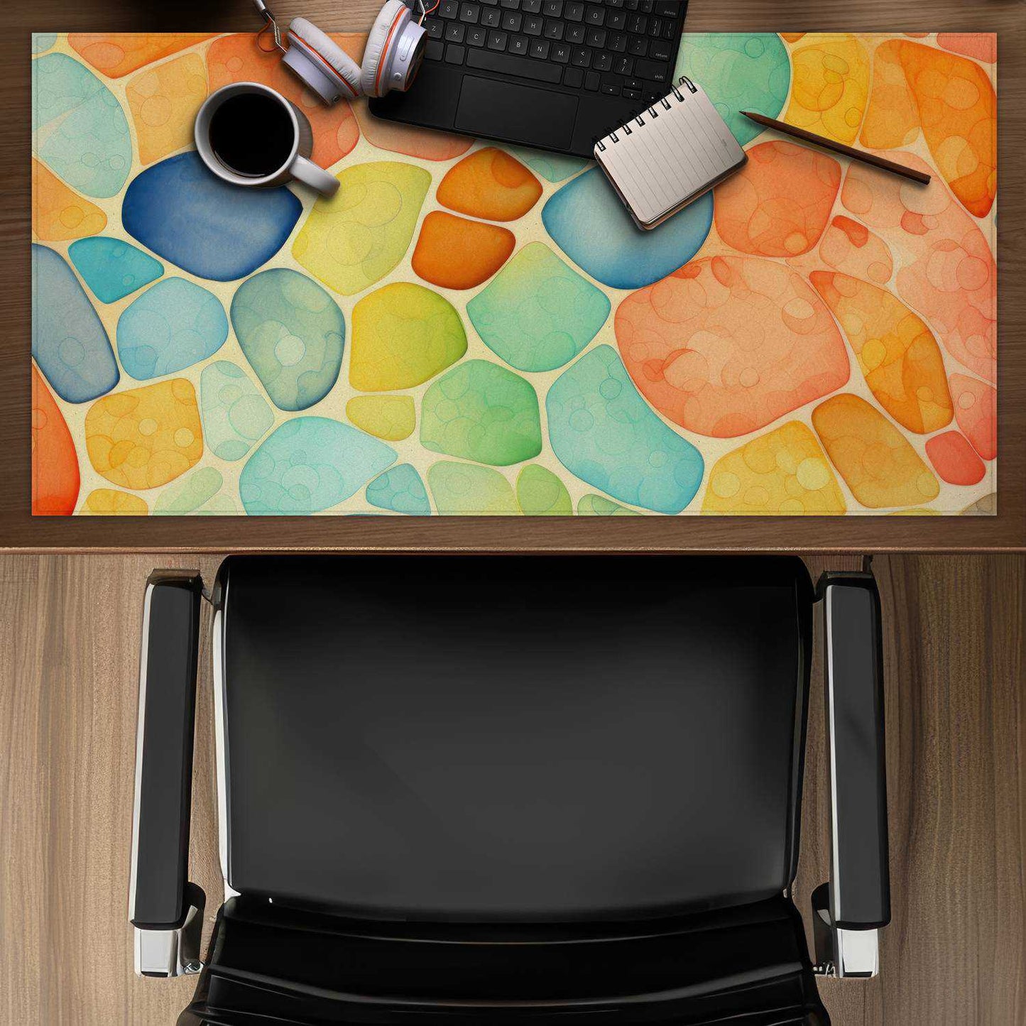 Blobs - Turquoise Desk Mat for Stylish Home Decor