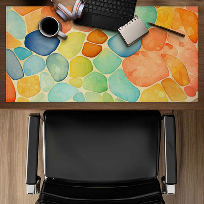 Blobs - Turquoise Desk Mat for Stylish Home Decor