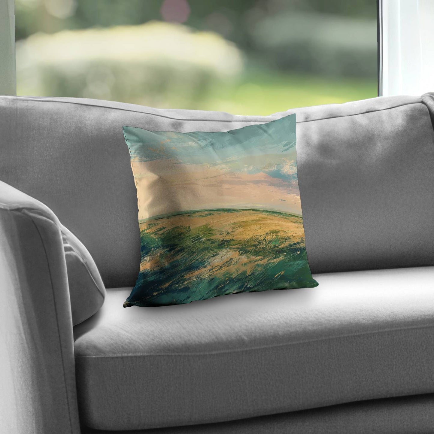 Evening in the field - Throw pillow - Print on demand