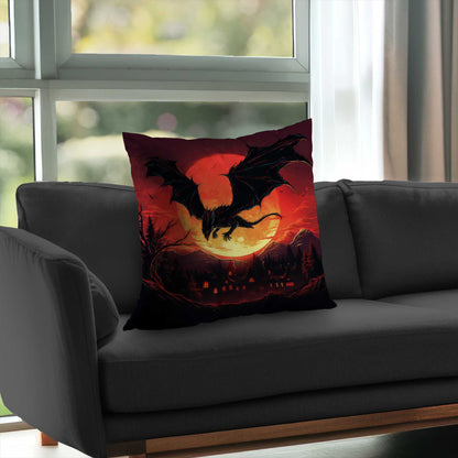 The dragon's wrath - poly twill throw pillow | home decor