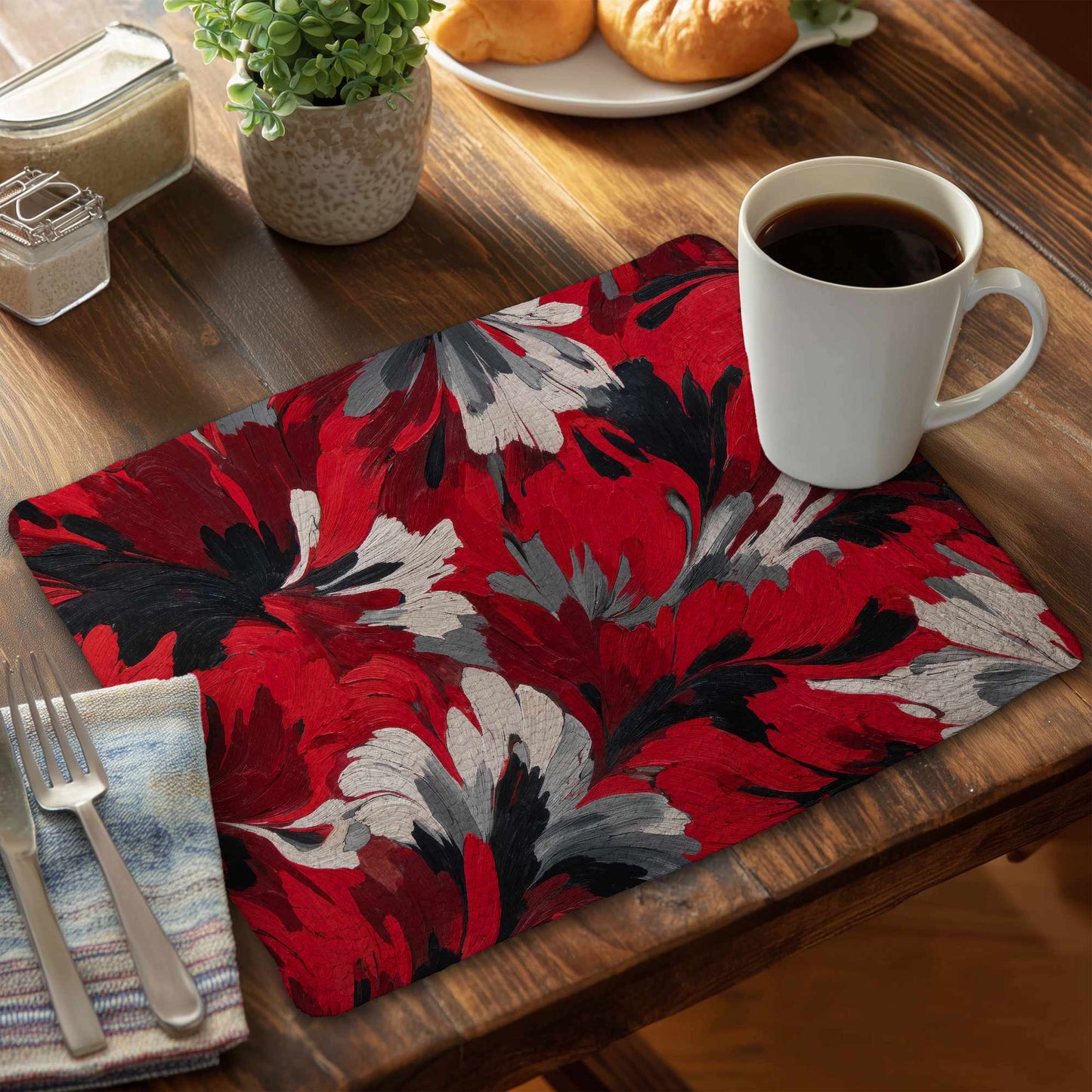 Red Flow Braided Placemat for Stylish Home Decor