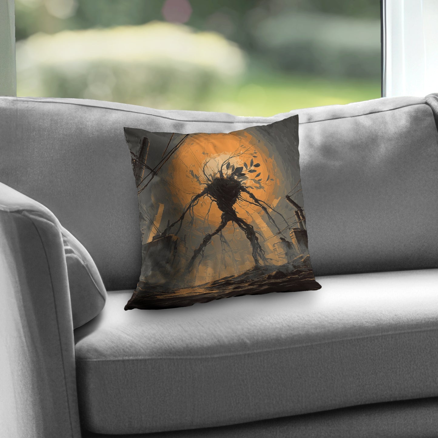 Final Warning Orange Poly Twill Throw Pillow Insert | Decor