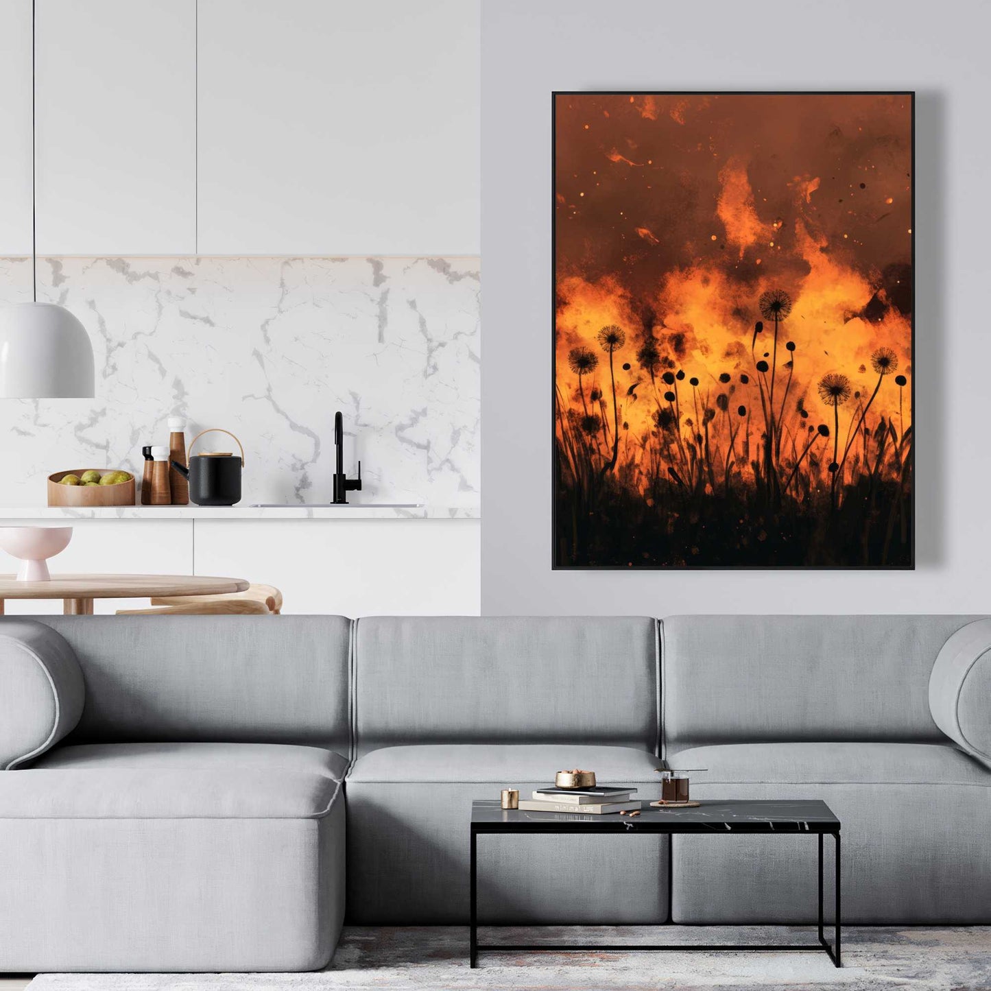 Ablaze - Black Framed Canvas Art for Elegant Home Decor