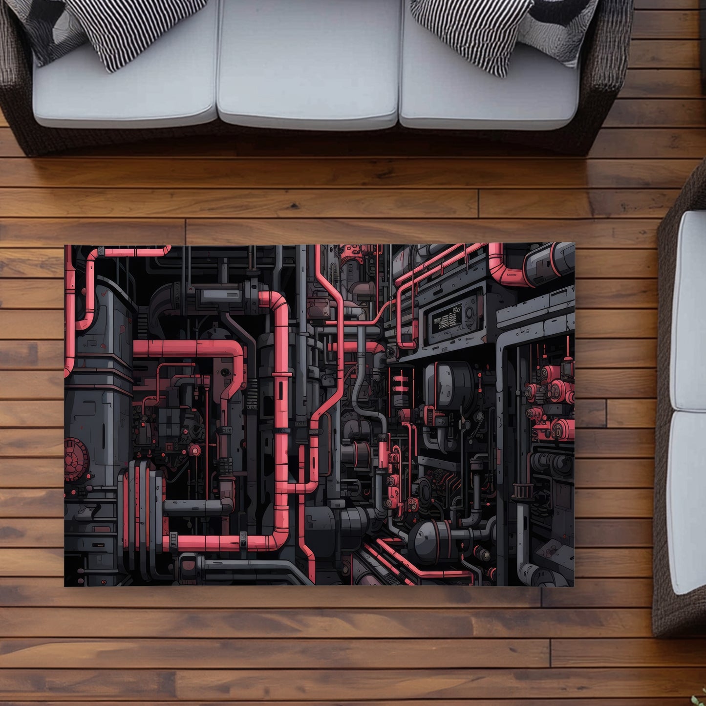 Tubular Nightmare Gray Outdoor Area Rug | Decor Must-Have