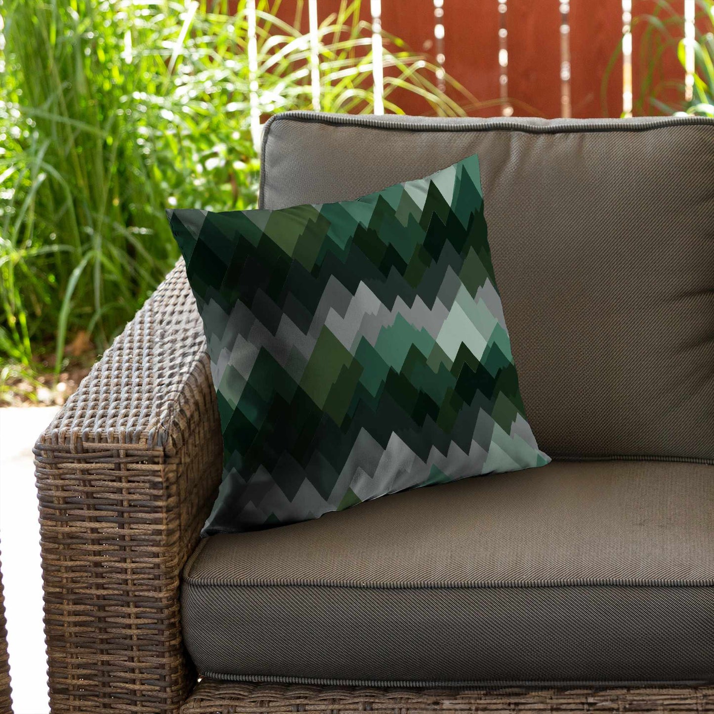 Coussin décoratif Evergreen Peaks en sergé de polyester - Accessoire de décoration intérieure