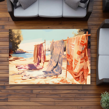 Warm Sands - Orange Outdoor Area Rug for Home Decor