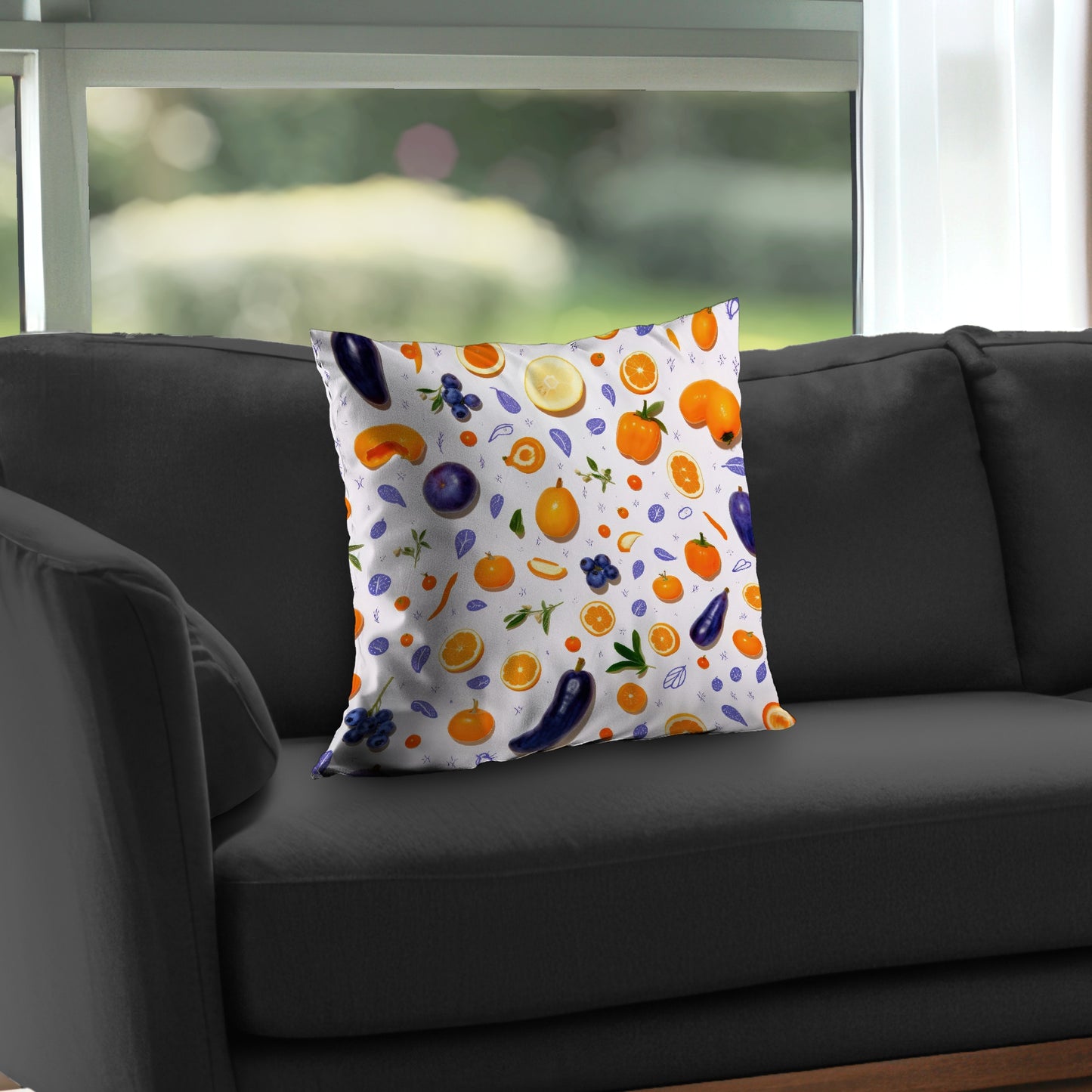 Orange and purple - Throw Pillow